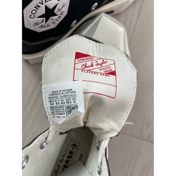 Converse A06435C Black Chuck 70 De Luxe Squared High Top Sneakers ( 6.5 ) - Picture 9 of 9